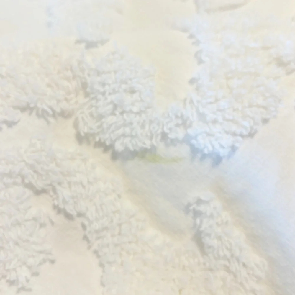 Tufted Chenille White Cotton Duvet Cover Button Cover Traditional 84” X 84” Full